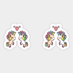 2 Unicorns in Love Sticker